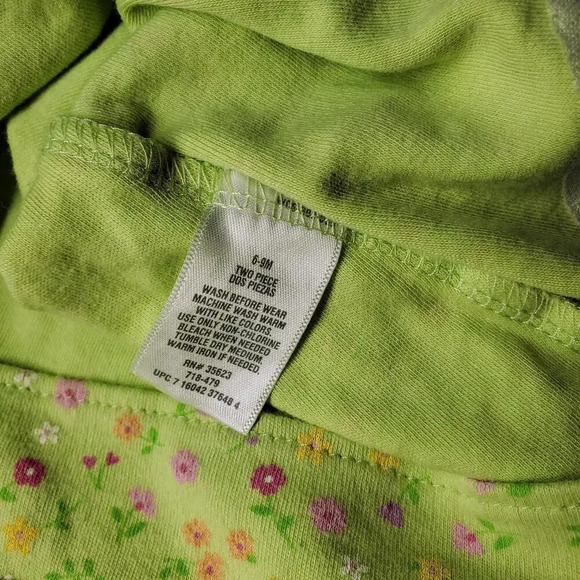 Child of Mine by Carter's Green Floral Dress Size 6-9m 100% Cotton EUC - Picture 11 of 13